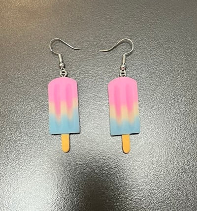 Popsicle Ice Cream Earrings - Pink-Yellow-Blue