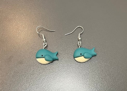 Turquoise Whale Earrings