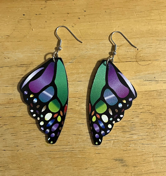 Butterfly Wing Earrings - Jewel Tones