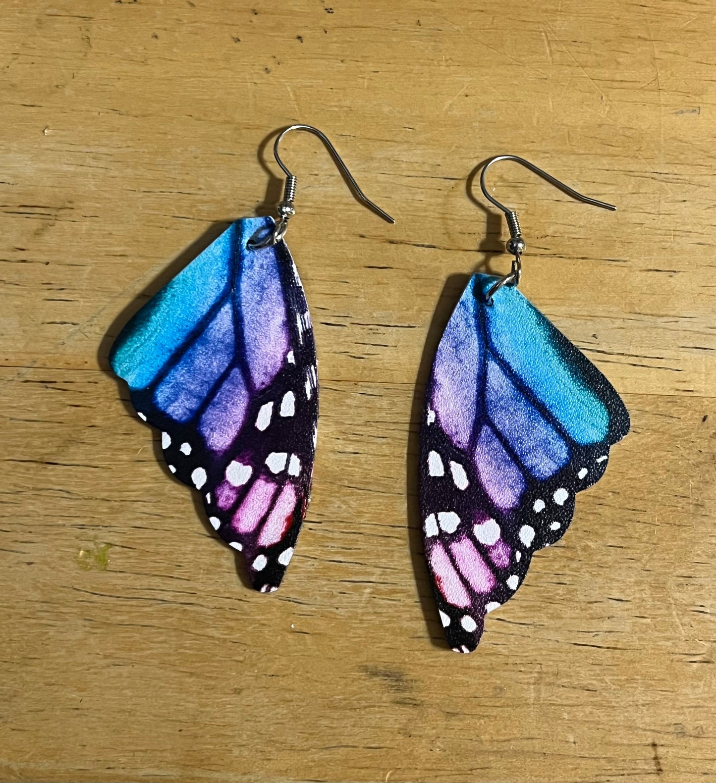 Butterfly Wing Earrings - Watercolor